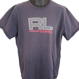 Vintage Polo Jeans Company T Shirt Mens Size XL Blue 90s Y2K Ralph Lauren